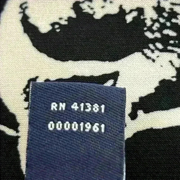 American Living Sheath Dress Women’s 8 Black & White Floral Ruched Lined - Picture 6 of 8